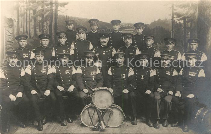 Militaria Deutschland WK1 Gruppenfoto Musik Pforzheim