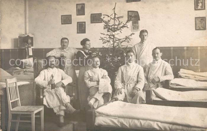 Militaria Deutschland WK1 Lazarett Ulm Foto Weihnachten