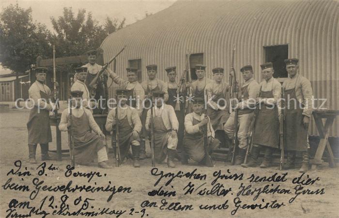 Militaria Deutschland WK1 Sennelager Gruppenfoto Gewehre