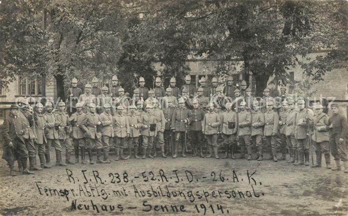 Sennelager Gruppenfoto RIR 238 Ausbildung Neuhaus