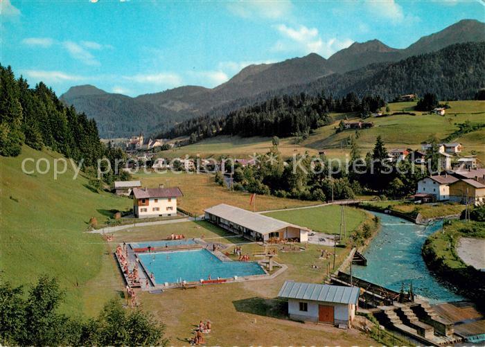 Fieberbrunn Tirol Fliegeraufnahme Freibad