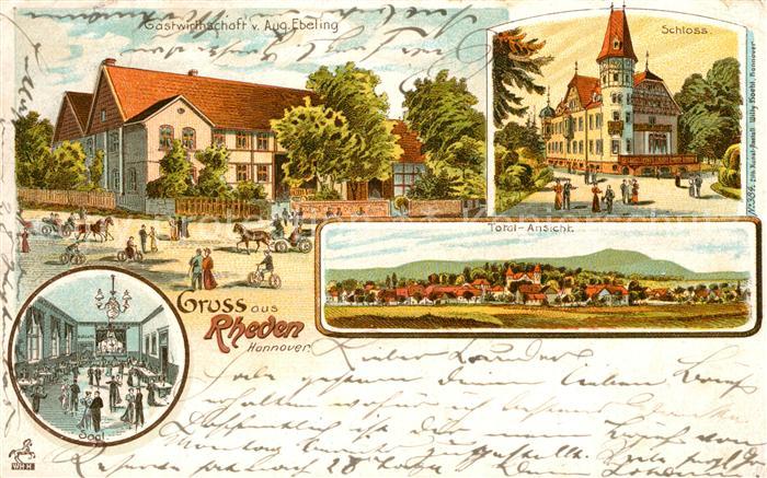Rheden Gasthaus Ebeling Schloss Panorama