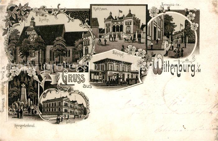 Wittenburg Mecklenburg Bahnhof Rathaus Kriegerdenkmal Schule