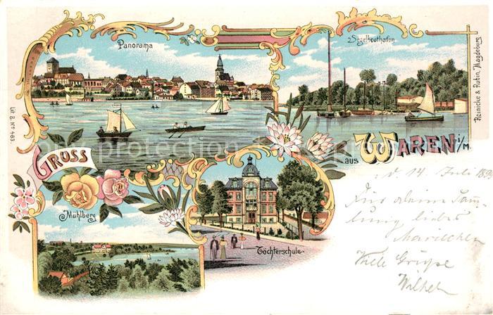 Waren Mueritz Panorama Toechterschule Muehlberg Segelboothafen