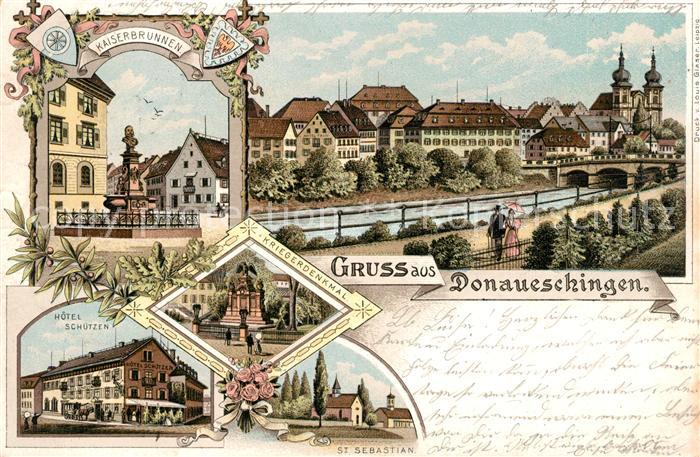 Donaueschingen Hotel Schuetzen Kaiserbrunnen Panorama
