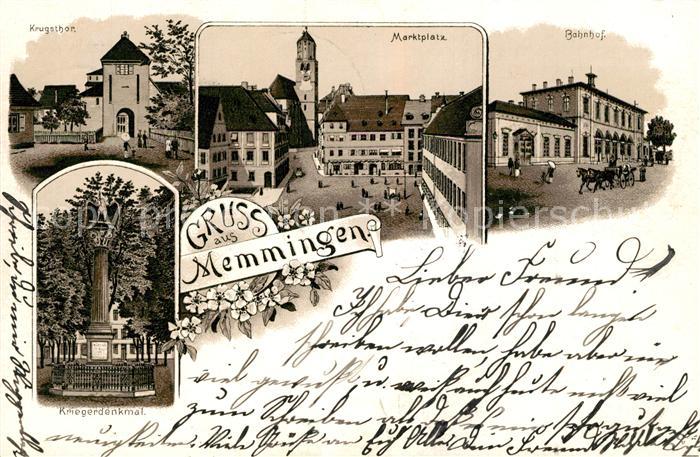 Memmingen Bahnhof Marktplatz Krugsthor Kriegerdenkmal