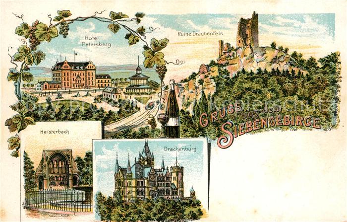 Siebengebirge Ruine Drachenfels Hotel Petersberg Drachenburg