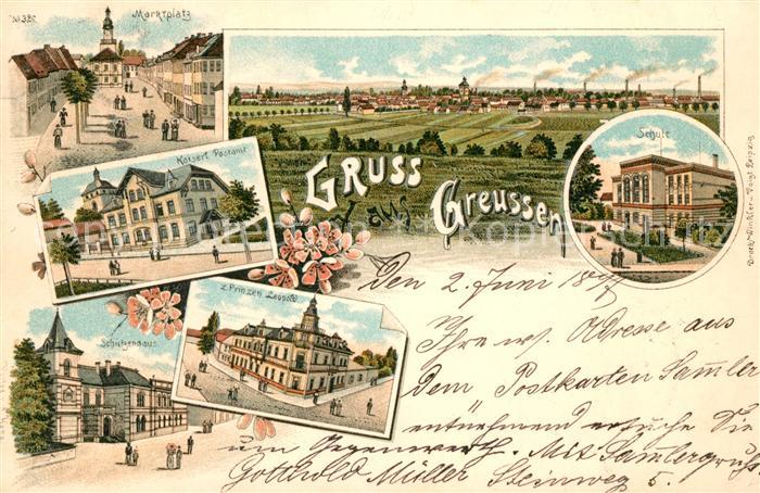 Greussen Marktplatz Postamt Schule