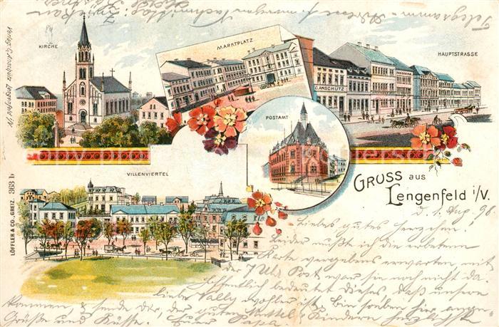Lengenfeld Vogtland Kirche Marktplatz Postamt