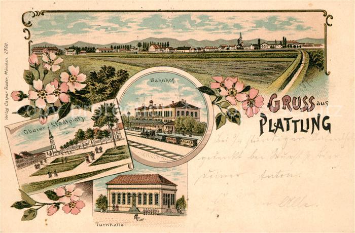 Plattling Isar Bayern Bahnhof Stadtplatz Turnhalle