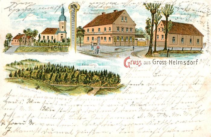 Helmsdorf Sachsen Gasthaus Gruenen Baum Heineburg Kirche