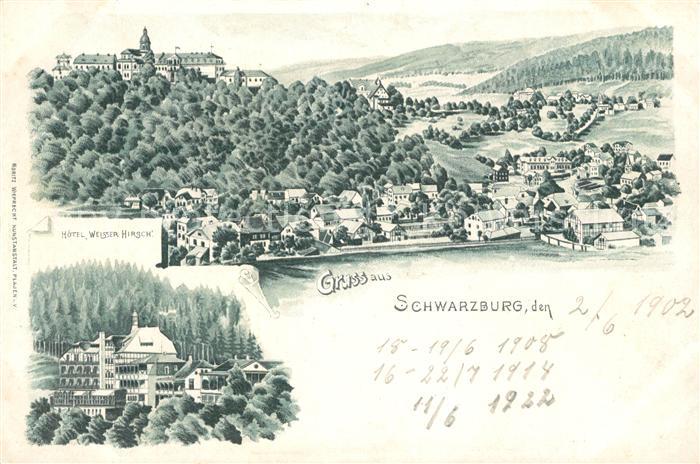 Schwarzburg Thueringer Wald Hotel Schwarzer Hirsch Panorama