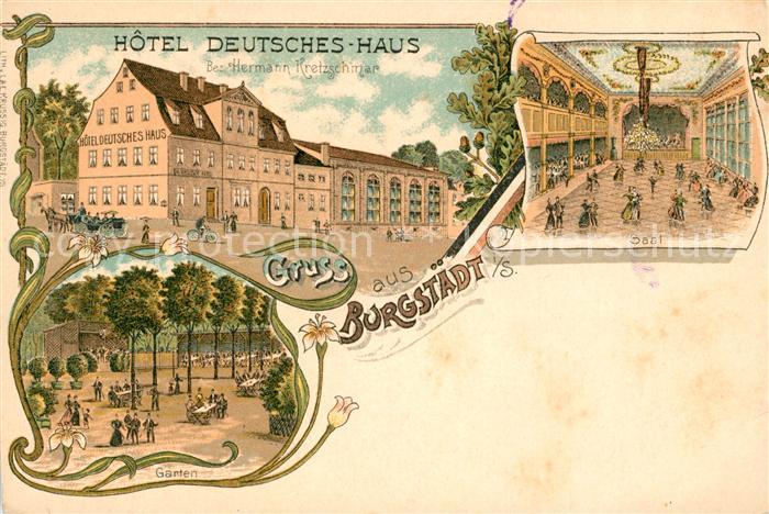 Burgstaedt Sachsen Hotel Deutsches Haus Saal Garten