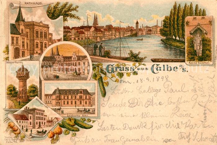 Calbe Saale Rathaus Amtgericht Roland Denkmal