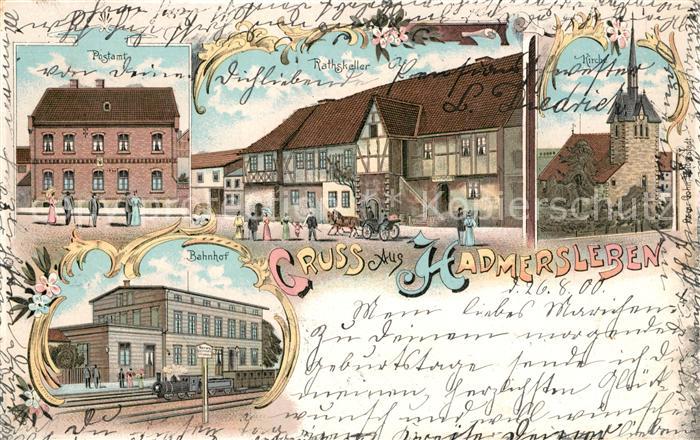 Hadmersleben Kirche Postamt Bahnhof