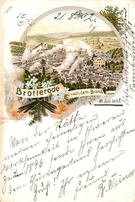 Brotterode Aufnahme nach dem Brand 1895