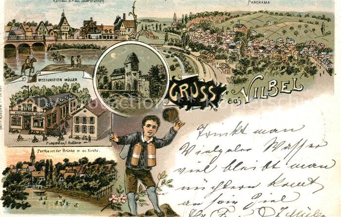 Vilbel Bad Panorama Kirche Restaurant Mueller Rathaus