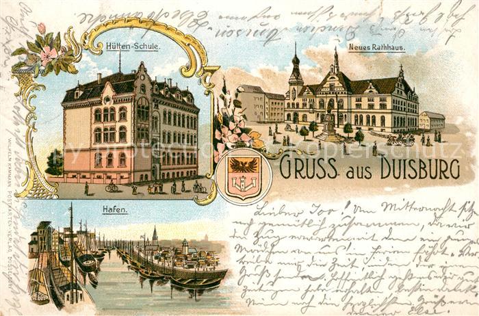 Duisburg Ruhr Rathaus Hafen Huettenschule