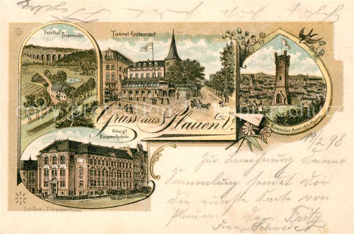 Plauen Vogtland Aussichtsturm Baugewerkschule Tunnel Restaurant