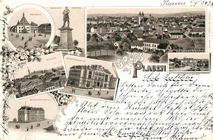 Plauen Vogtland Rathaus Bismarck Denkmal Schloss Rathaus