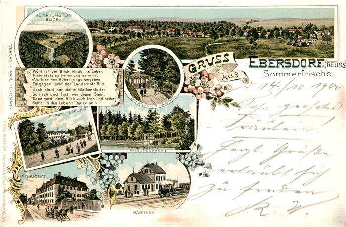 Ebersdorf Thueringen Bahnhof Schloss Teichhaeuschen Pensionat