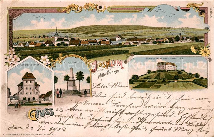 Ipsheim Schloss Hoheneck Krieger Denkmal