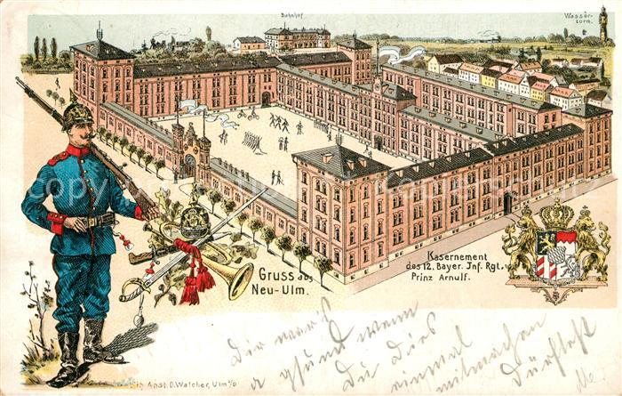 Neu-Ulm Kasernement Prinz Arnulf Panorama Soldatenuniform
