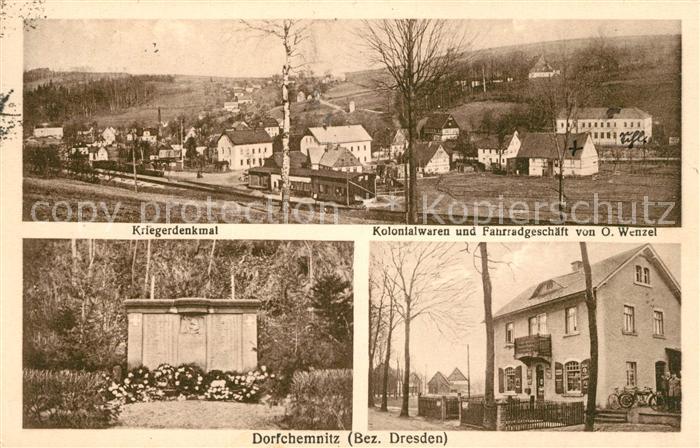 Dorfchemnitz Sayda Kriegerdenkmal Koloniewarengeschaeft Wenzel