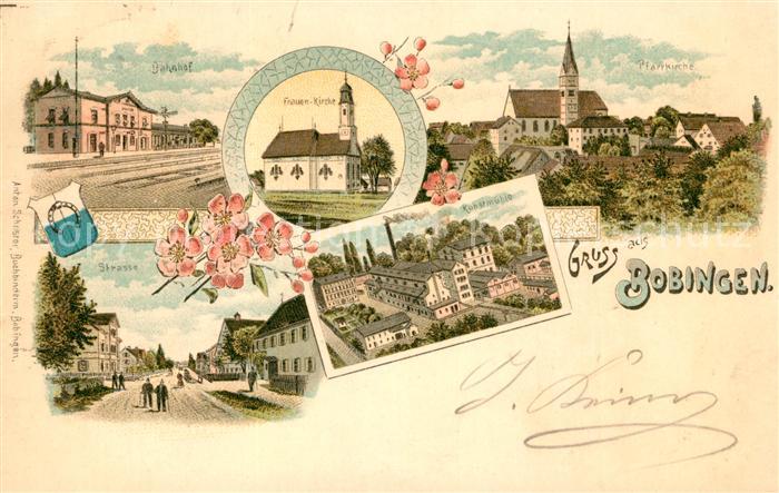 Bobingen Bahnhof Pfarrkirche Kunstmuehle