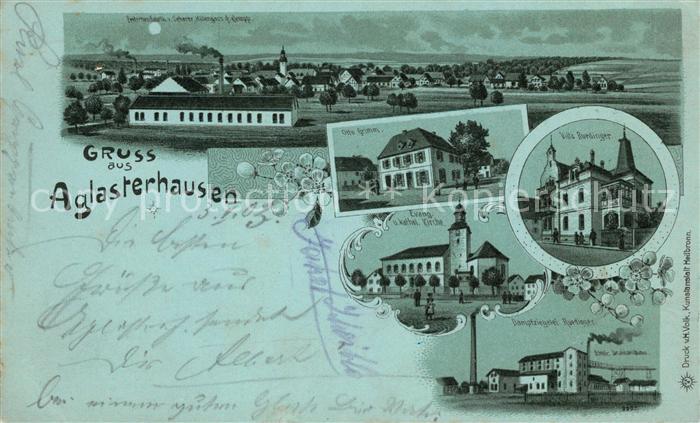 Aglasterhausen Panorama Mondscheinkarte Kirche