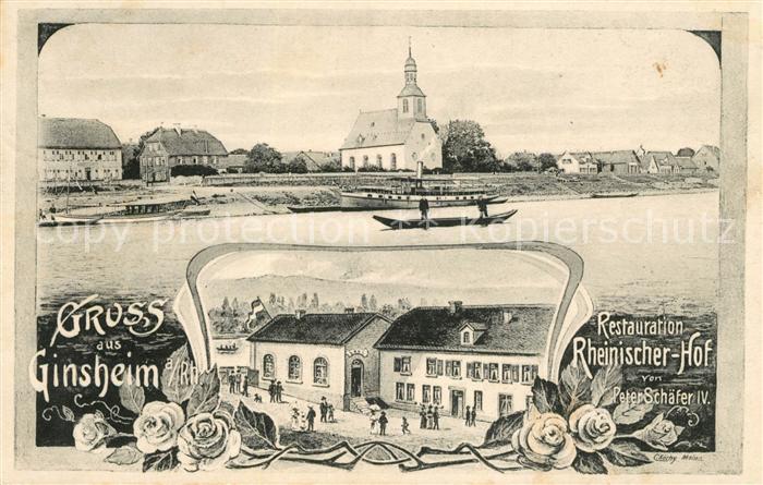 Ginsheim-Gustavsburg Restaurant Rheinischer Hof Kirche