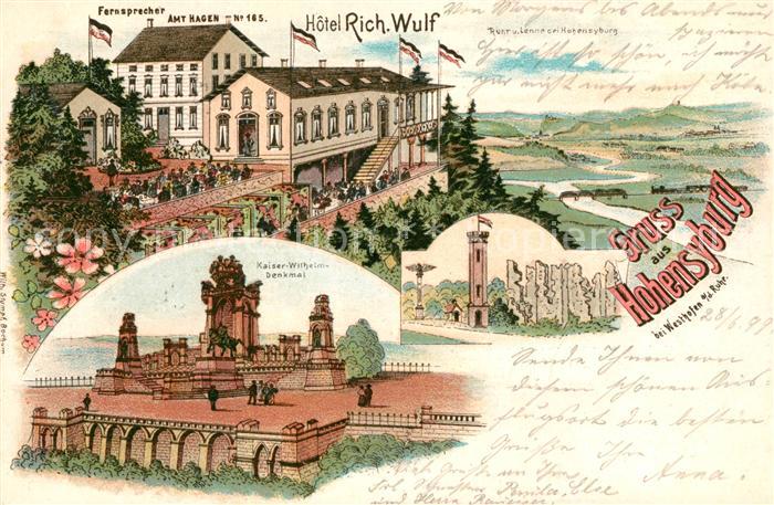 Hohensyburg Hotel Wulf Kaiser Wilhelm Denkmal