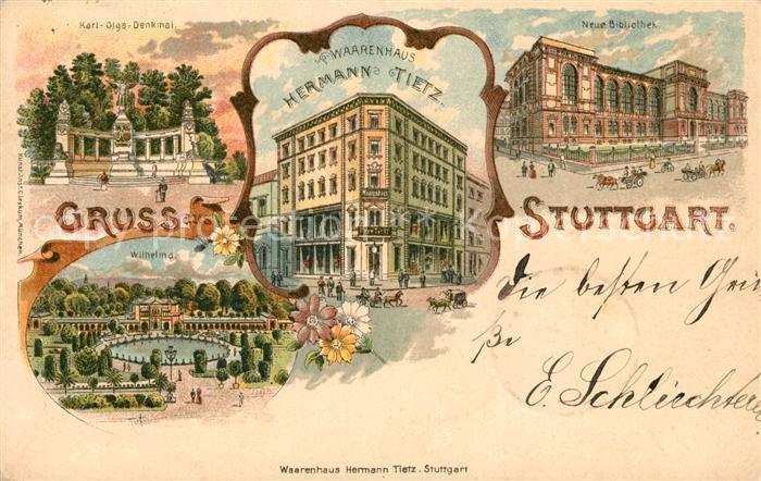 Stuttgart Biblothek Warenhaus Hermann Tietz Wilhelma