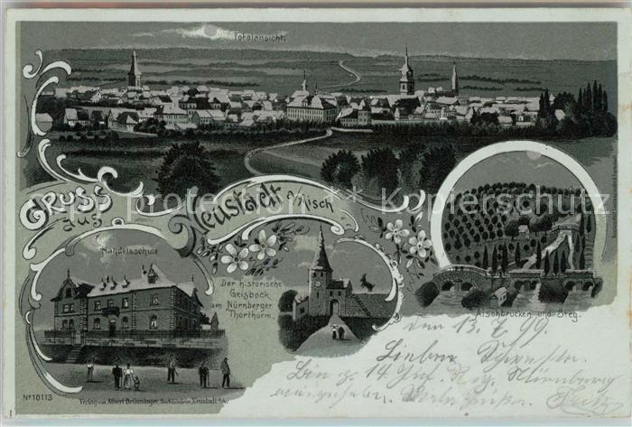 Neustadt Aisch Handelschule Panorama Aischbruecken