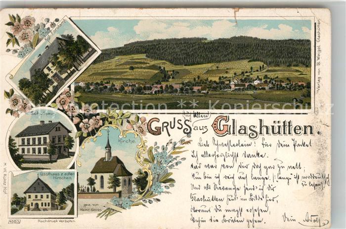 Glashuetten Oberfranken Gasthaus Hirschen Schulhaus Forstamt Panorama
