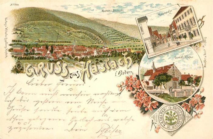 Haslach Kinzigtal Hauptstrasse Ehemaliges Kloster Litho