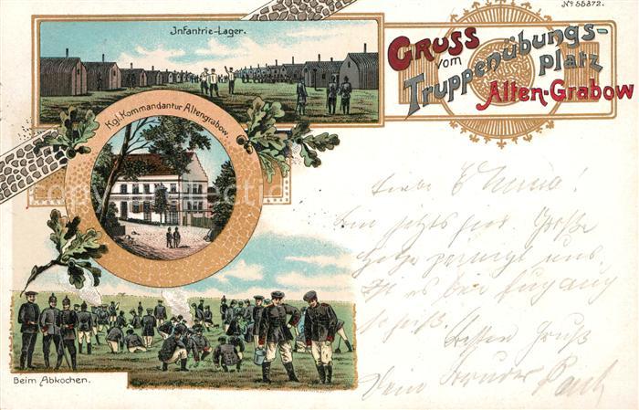 Alten-Grabow Truppenuebungsplatz Infanterie-Lager Beim Abkochen Litho