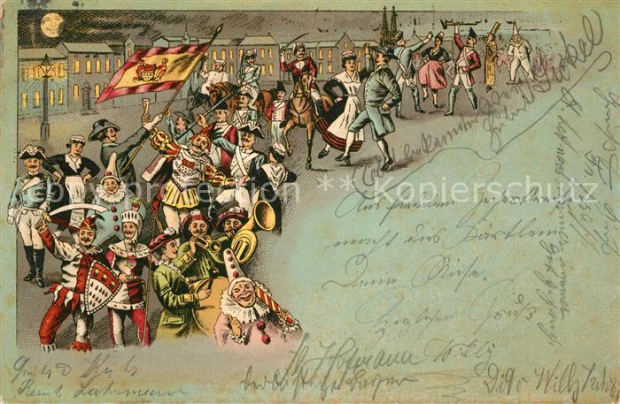 Koeln Rhein Karneval Parade Litho