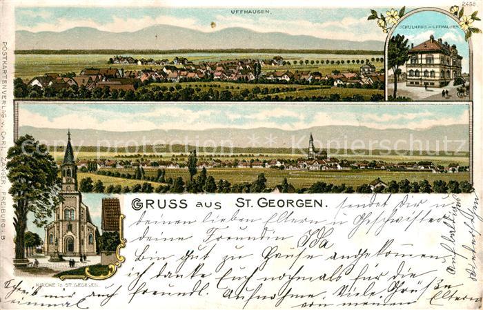 St Georgen Breisgau Uffhausen Schulhaus Kirche