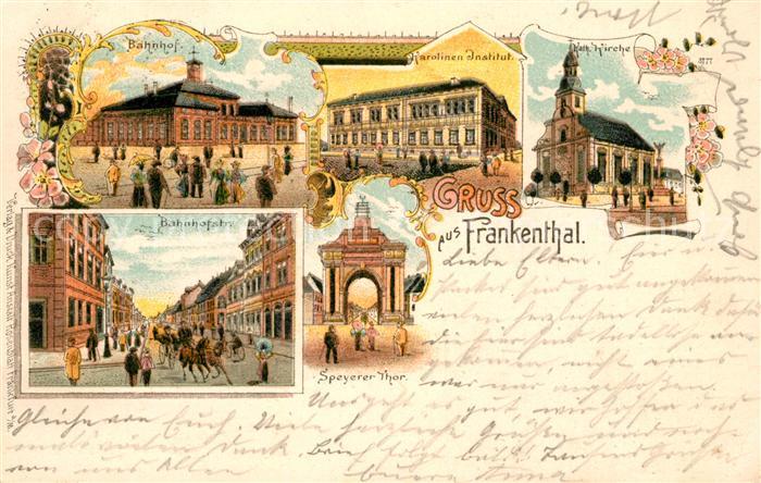 Frankenthal Pfalz Bahnhof Karolinen-Institut Bahnhofstrasse Katholische Kirche L