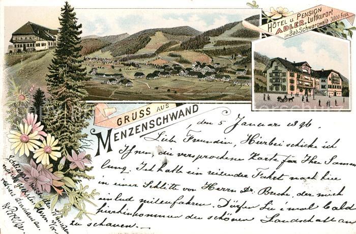 Menzenschwand Hotel-Pension Adler Litho