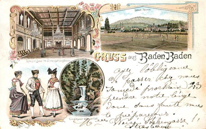 Baden-Baden Lawn-Tennis Conversationshaus Trachten Litho