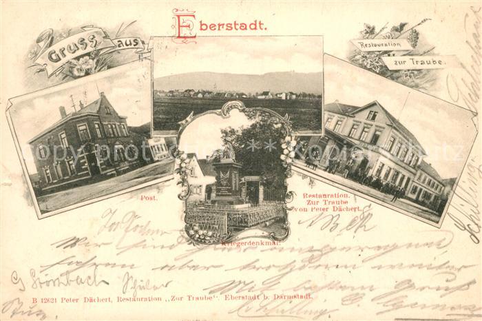 Eberstadt Darmstadt Post Restaurant zur Traube Kriegerdenkmal