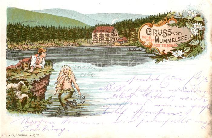 Mummelsee Meerjungfrau Litho