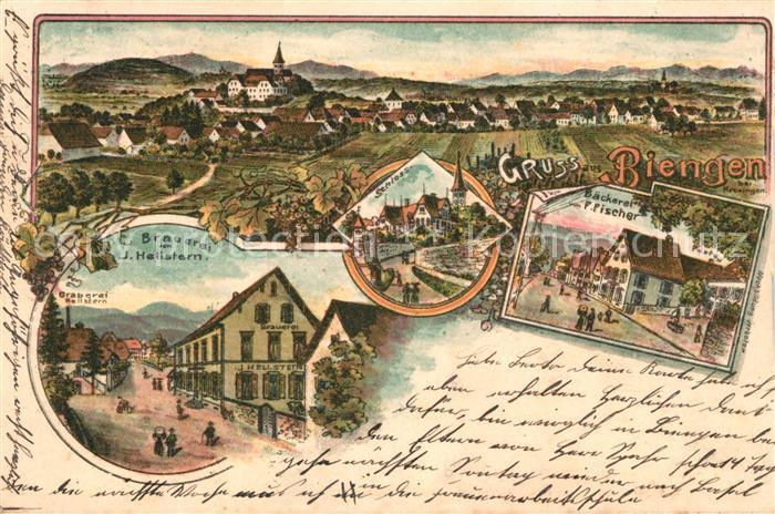 Biengen Brauerei Hellstern Baeckerei F. Fischer Schloss