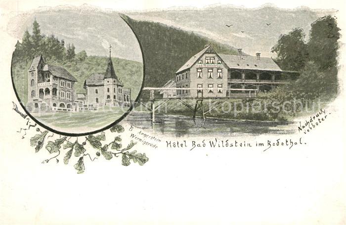 Treseburg Harz Hotel Bad Wildstein Kuenstlerkarte B. Angerstein