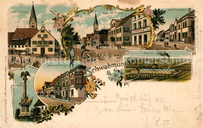Schwabmuenchen Holzheysche Weberei Hauptstrasse Bahnhofstrasse Marktmagistrat Li