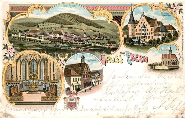 Ebern Rathaus Schloss Eyrichshof Kapelle Litho