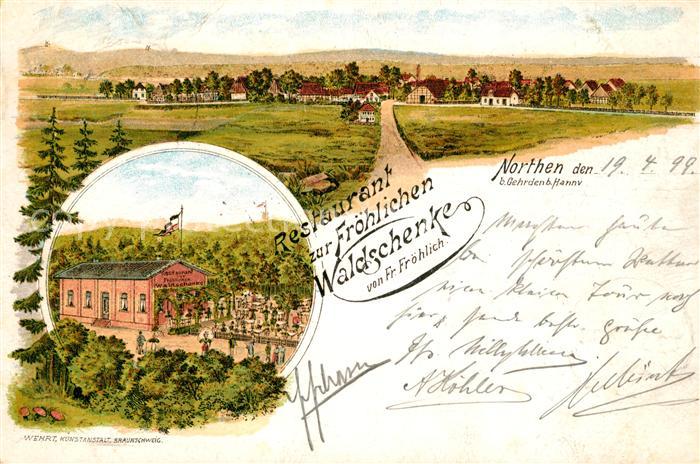 Northen Restaurant zur Froehlichen Waldschenke Litho