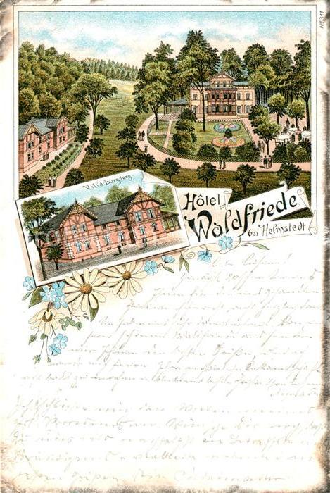 Helmstedt Niedersachsen Hotel Waldfriede Villa Burgberg Litho